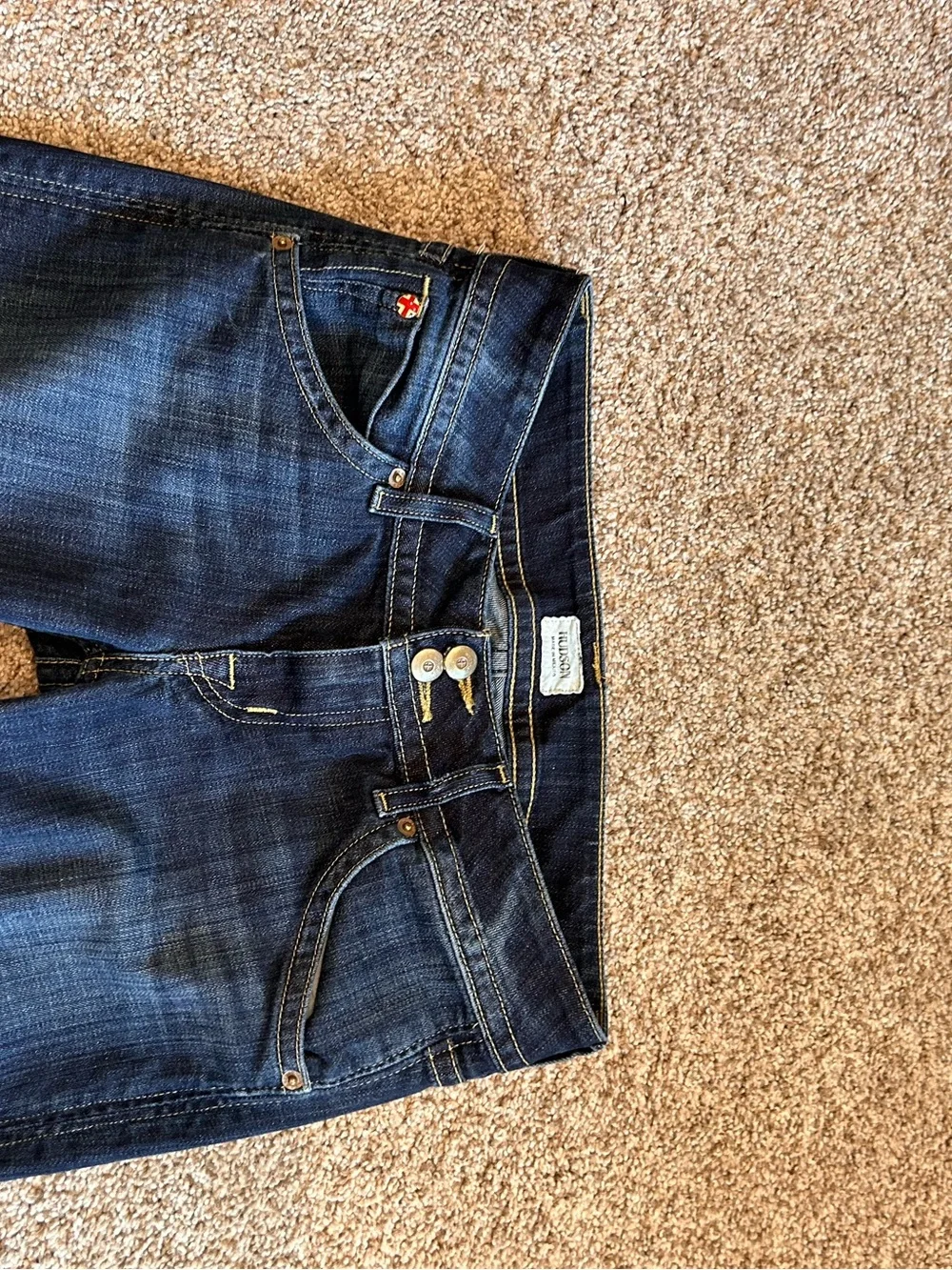 Hudson Low Rise Flare Leg Dark Wash Jeans SZ 27. Y2K. Made in Mexico. Classic - Picture 13 of 13